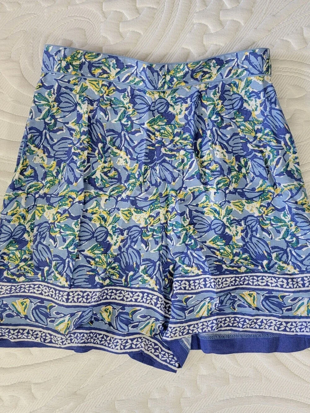 NWT Vintage Limited America Blue Yellow Floral Skort Faux Wrap Size 6 No Stretch